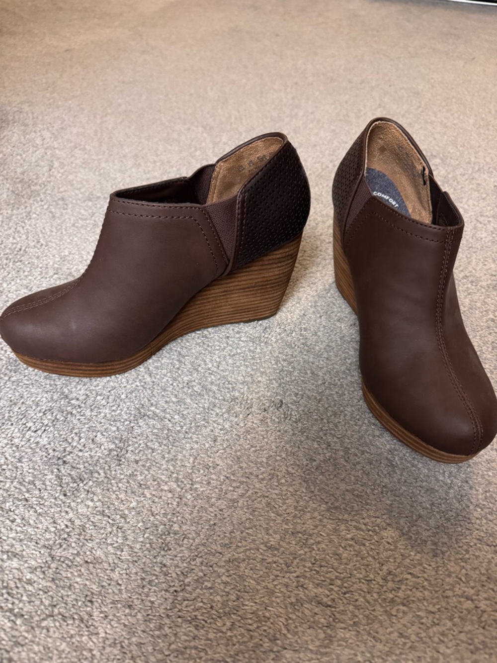 Dr. Scholl's Brown Wedge Ankle Booties